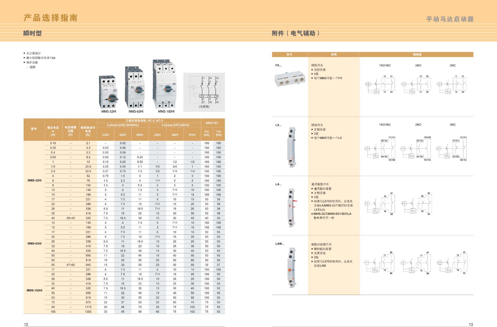 MMS-100H馬達(dá)保護器選型手冊
